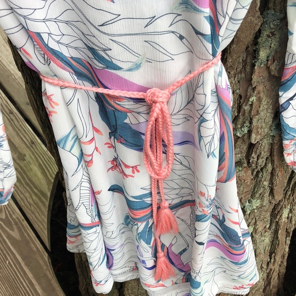 Apana grey/blue floral top/beach cover szL NWT - Picture 3 of 3